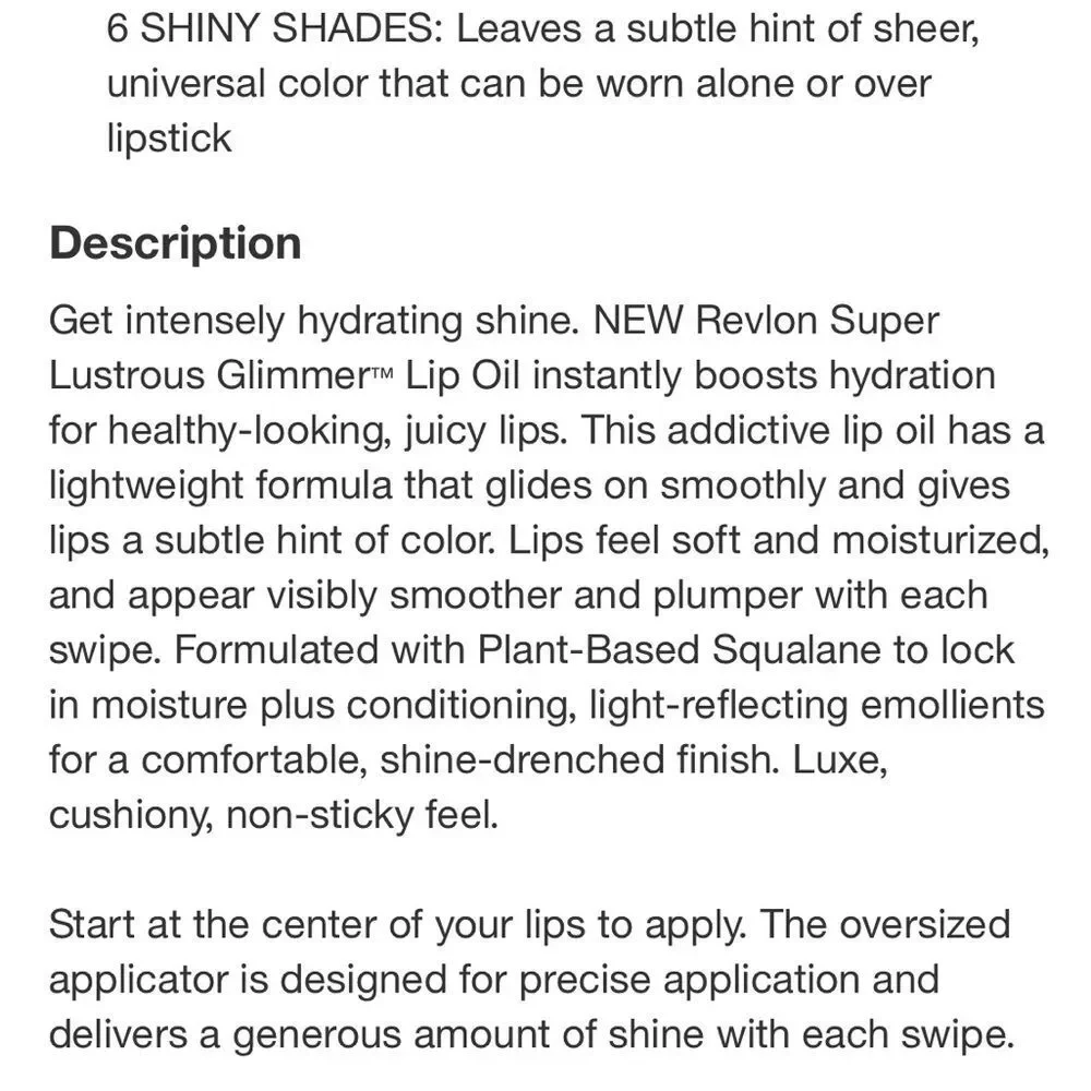 🦋 Revlon Candy Hearts Glimmer Lip Oil New FullSz - Picture 9 of 9